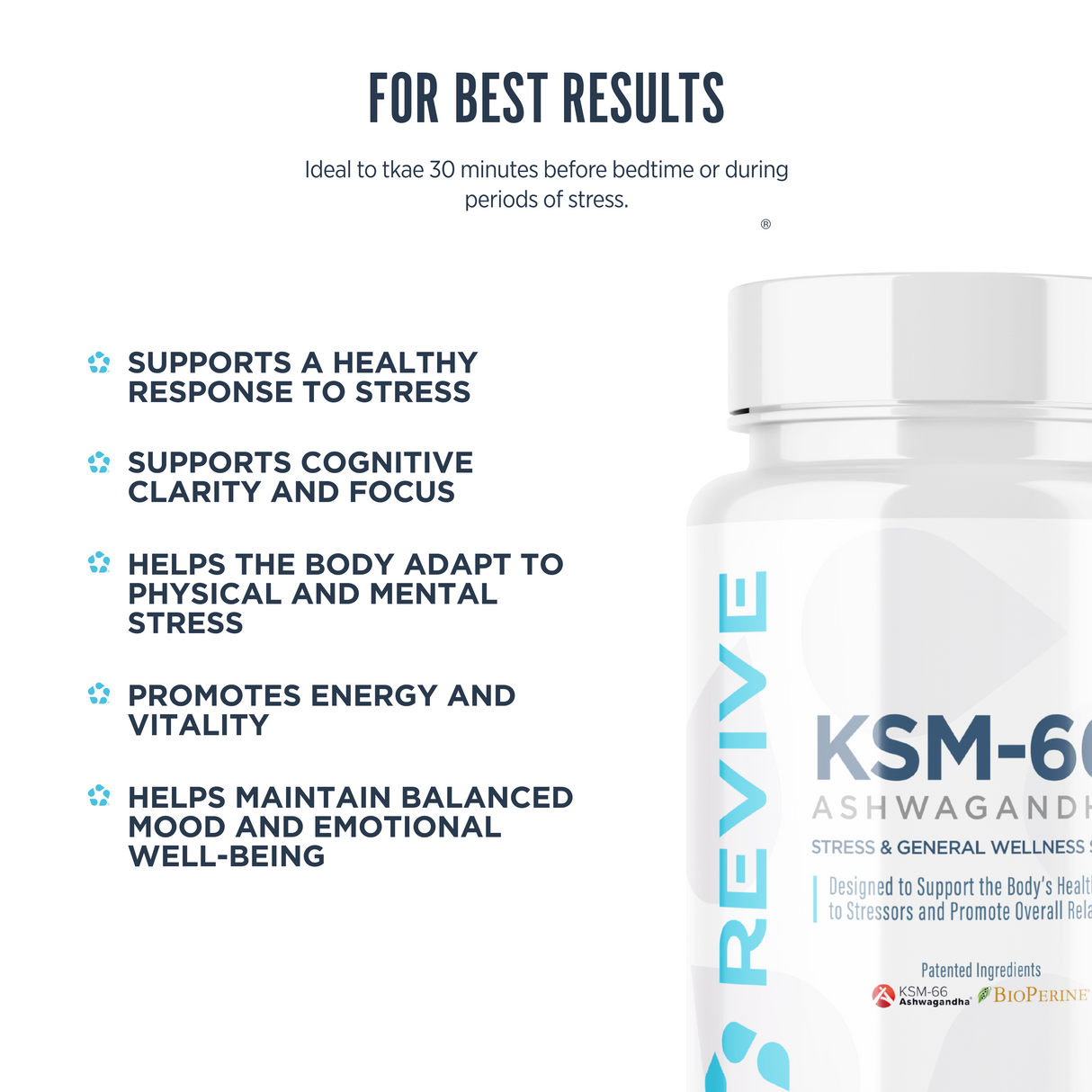 Revive MD KSM-66 Ashwagandha Supplement | 60 Veg Capsules