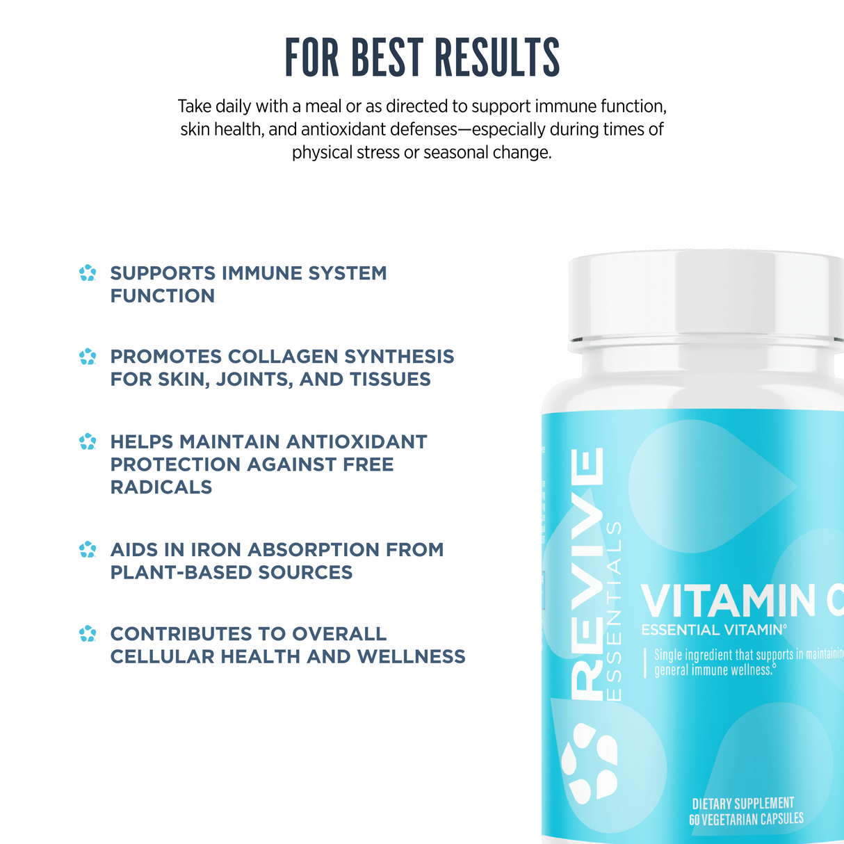 Revive MD Vitamin C 1000mg | 200 Vegetarian Capsules | 30 Servings