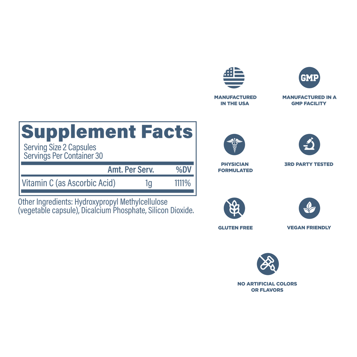 Revive MD Vitamin C 1000mg | 200 Vegetarian Capsules | 30 Servings