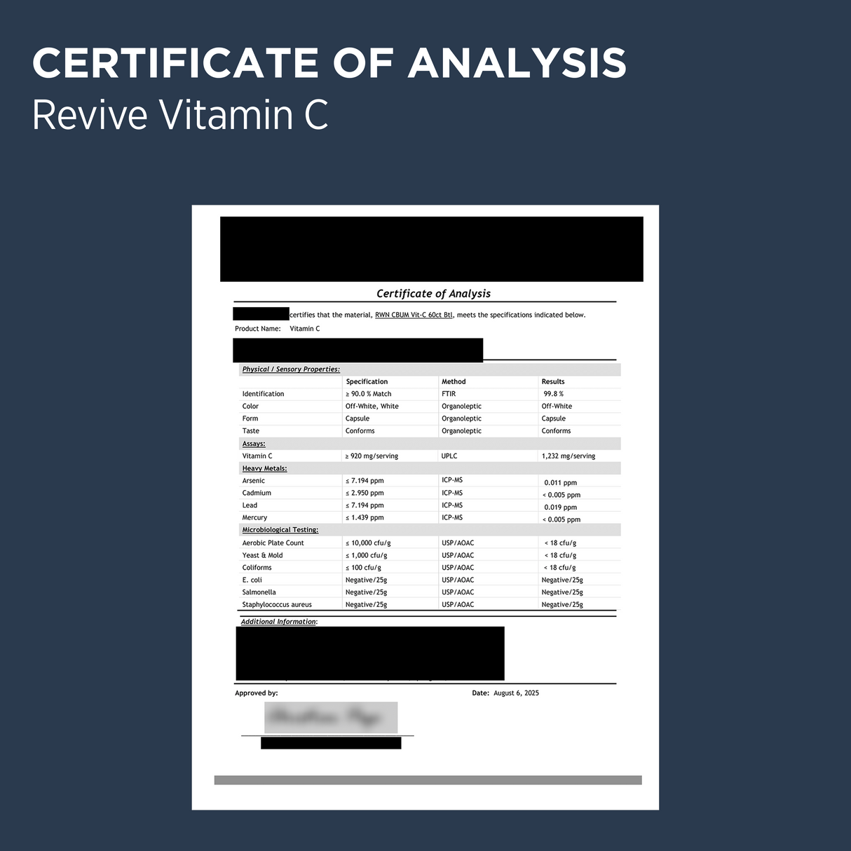 Revive MD Vitamin C 1000mg | 200 Vegetarian Capsules | 30 Servings