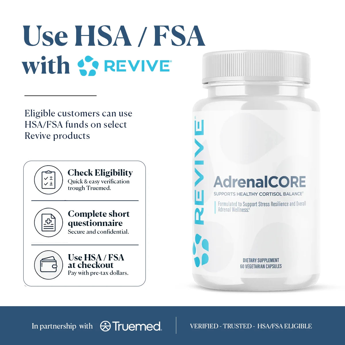 Revive MD Adrenal Support Supplement | Rhodiola Rosea & Ashwagandha | 30 Servings