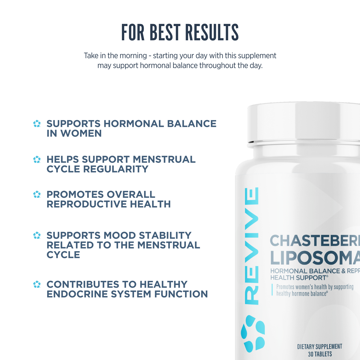 Revive MD Chasteberry Liposomal Supplement | Vitex Agnus-Castus | 30 Tablets