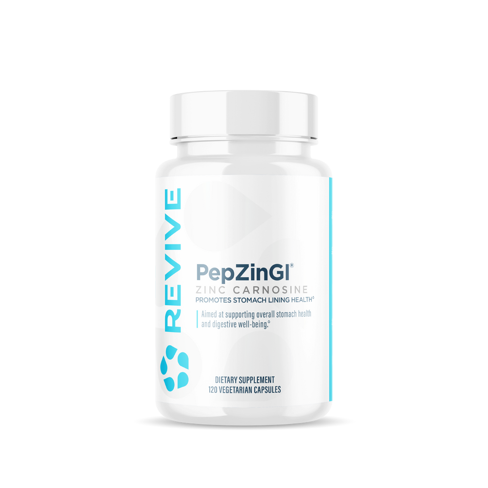 Revive MD PepZincGI Carnosine Supplement | Zinc & L-Carnosine | 120 Capsules | 60 Servings