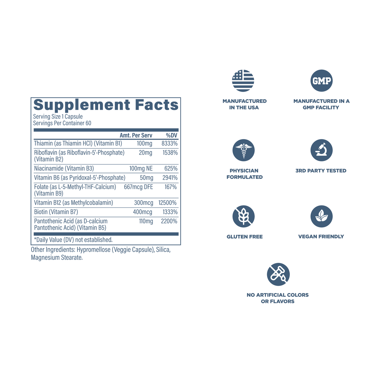 Revive MD B-Complex Supplement | Vitamin B12 Complex | 60 Servings