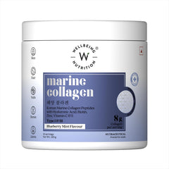 Wellbeing Nutrition Pure Korean Marine Collagen Peptides Supplement for Skin, Hair, Nails & Joints | Clinically Proven | High Absorption 8 gms Collagen | 120 gms