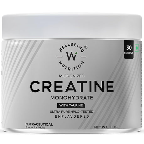 wellbeing nutrition creatine monohydrate pure micronised powder 