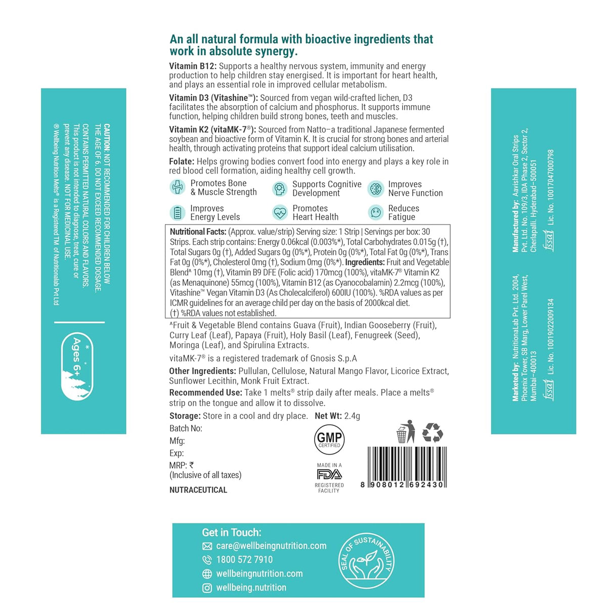 wellbeing nutrition disney melts vitamin b12 