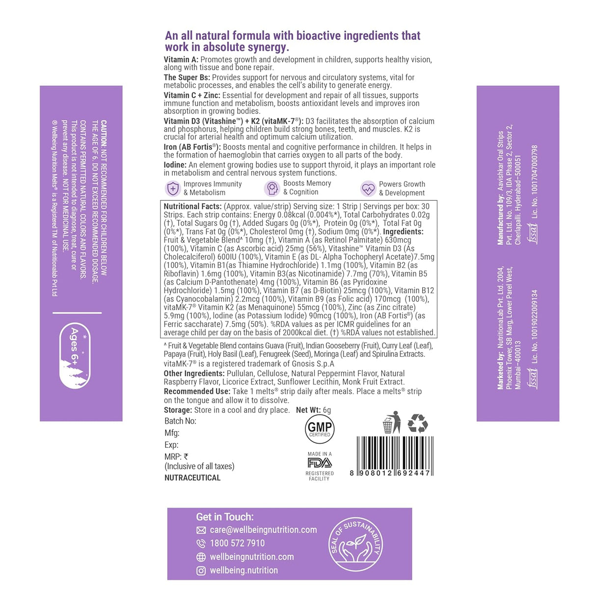 wellbeing nutrition disney melts multivitamins for kids 