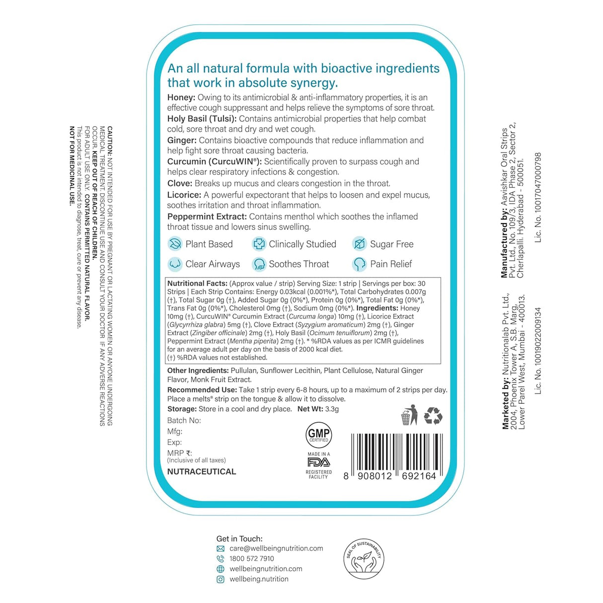 wellbeing nutrition melts instant throat relief 