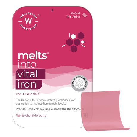 wellbeing nutrition melts vital iron 19mg 