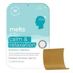 Wellbeing Nutrition Melts Calm & Relaxation | Pure Ashwagandha KSM66, L-theanine, Magnesium, Saffron & Chamomile | Stress & Anxiety Relief | 30 Oral Strips