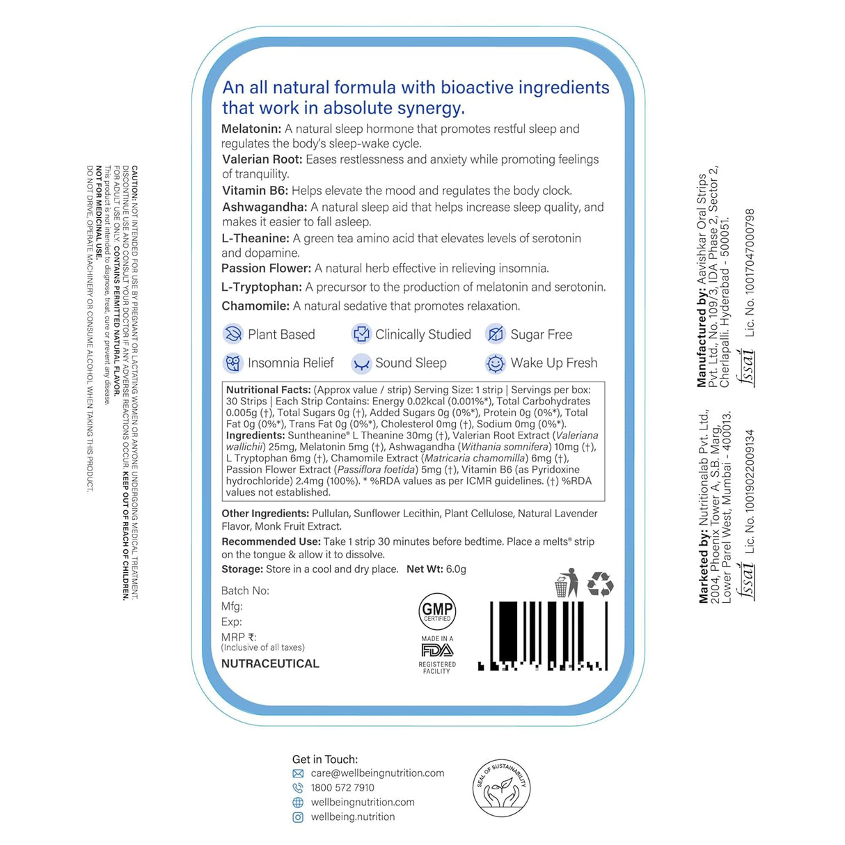 wellbeing nutrition melts restful sleep aid 