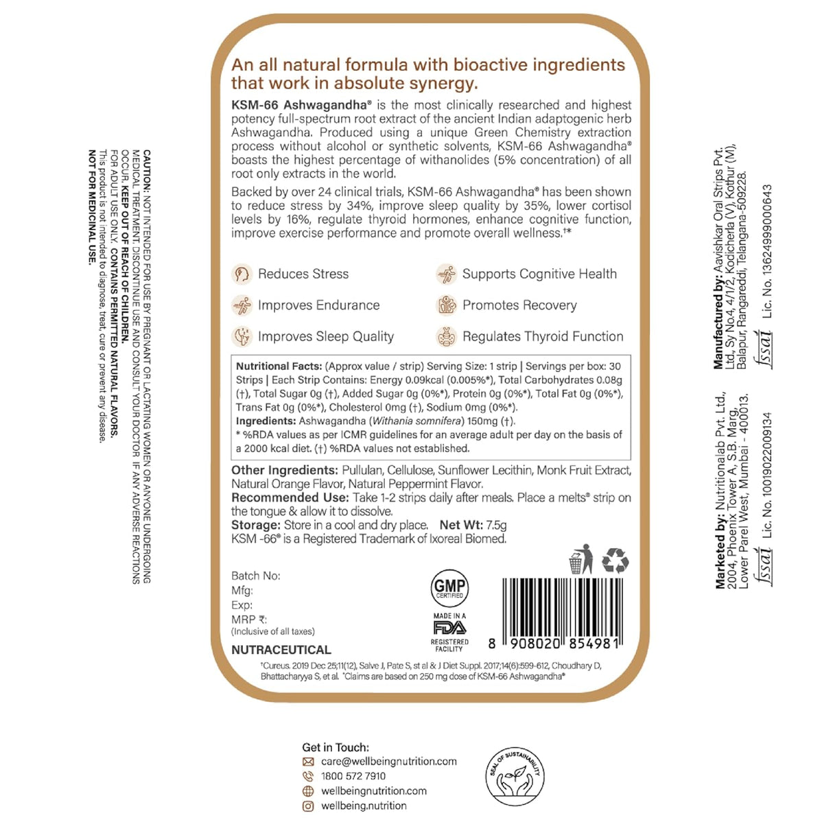 wellbeing nutrition melts pure ashwagandha 