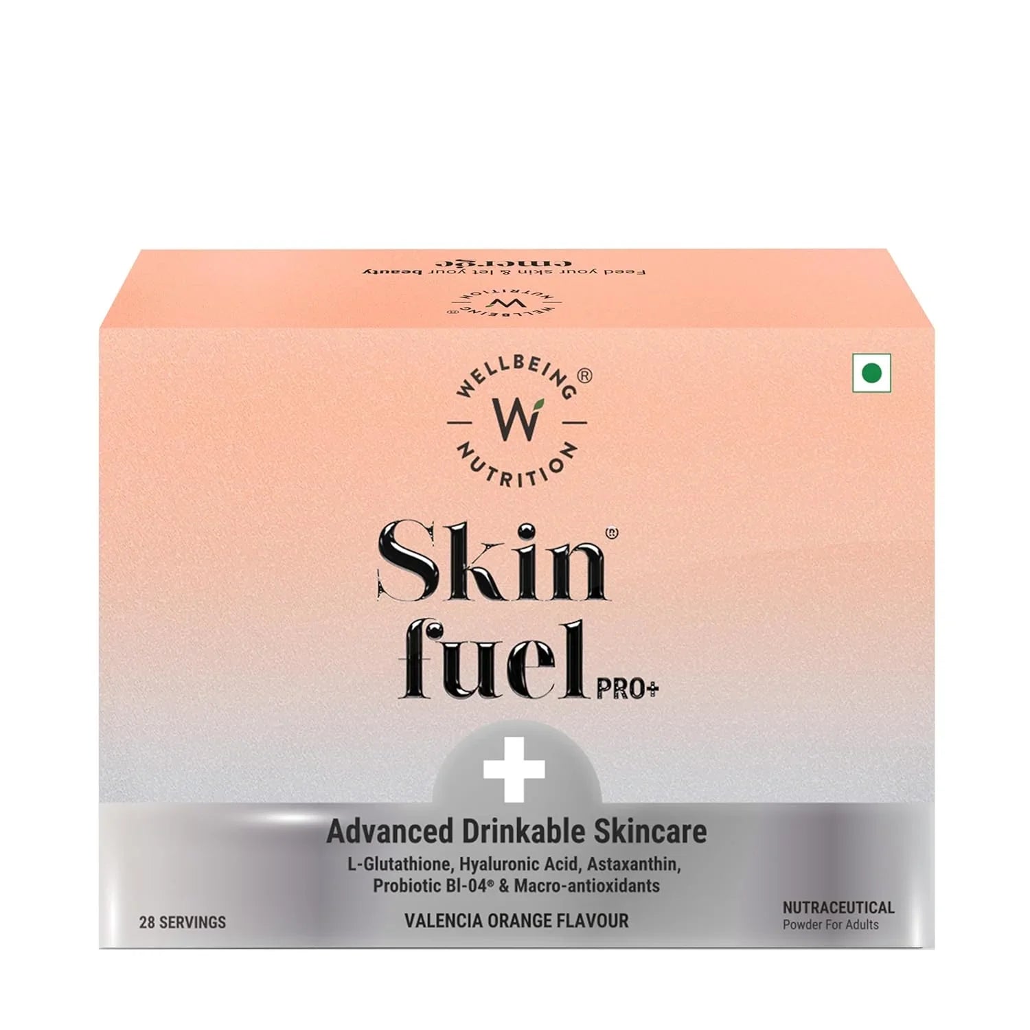 Buy Wellbeing Nutrition Skin Fuel Pro+ | Glutathione, Vit C & E, CoQ10, Vollagen | Reduced Pigmentation, Dark Spots & Brightens Skin Tone | 28 Servings Online