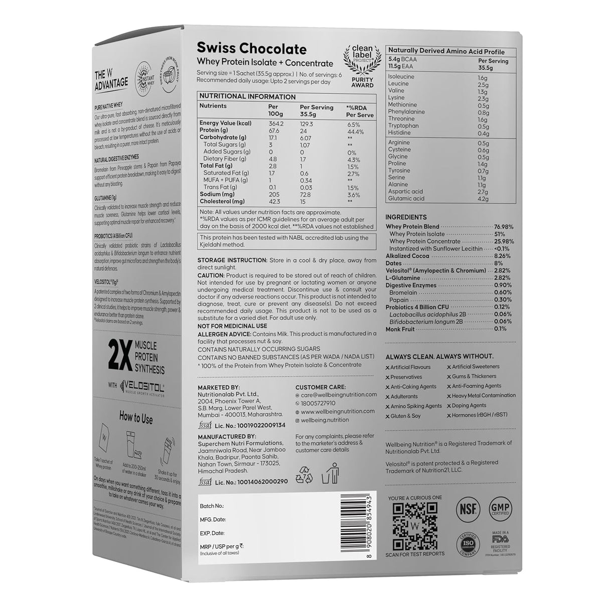 wellbeing nutrition whey protein isolate and concentrate 