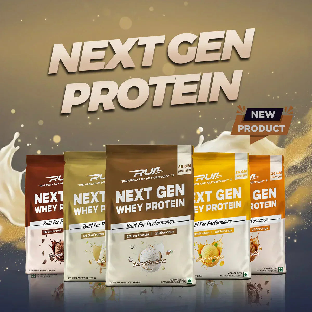 Ripped Up Nutrition Next Gen Protein | 26g Protein | Muscle Recovery Support | 500g, 12 Servings