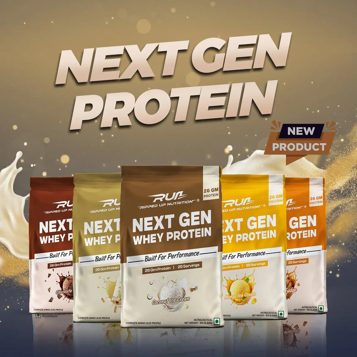 Ripped Up Nutrition Next Gen Protein | 26g Protein | Muscle Recovery Support | 500g, 12 Servings