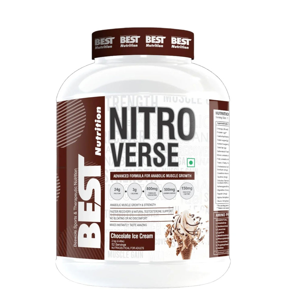 Best Nutrition Nitro Verse Protein | Protein with Creatine, Ashwagandha, Enzymes | 2 Kg