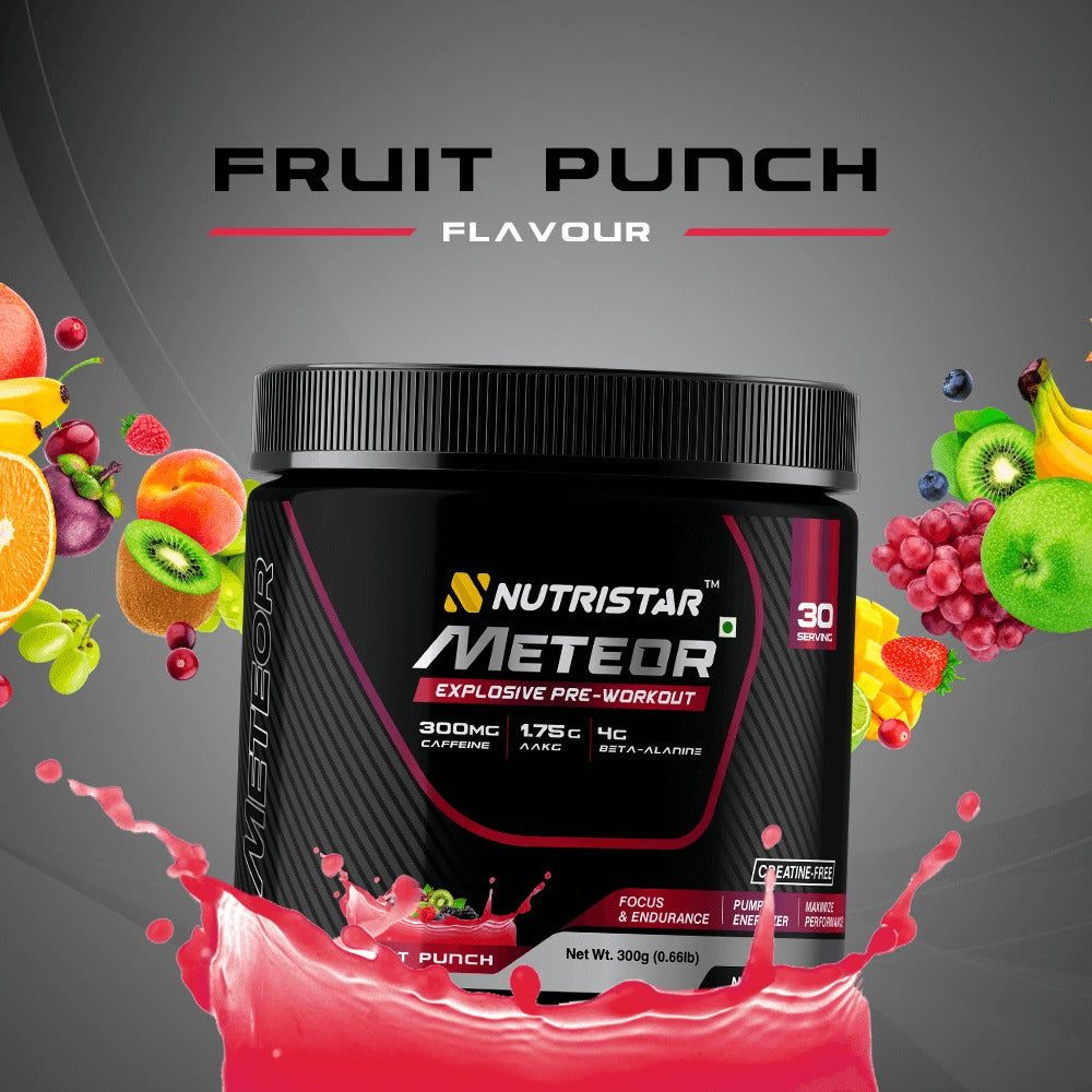 Nutristar Pre-to-Intra Workout Stack | Meteor Pre Workout (30 Servings) + Reset BCAA Plus (35 Servings) + 700ml Shaker