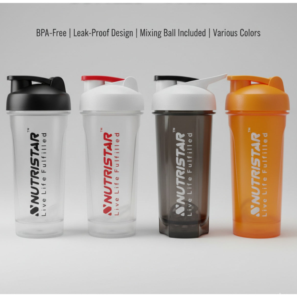 Nutristar Roadies Shaker Bottle - 700 ml (Random Color)