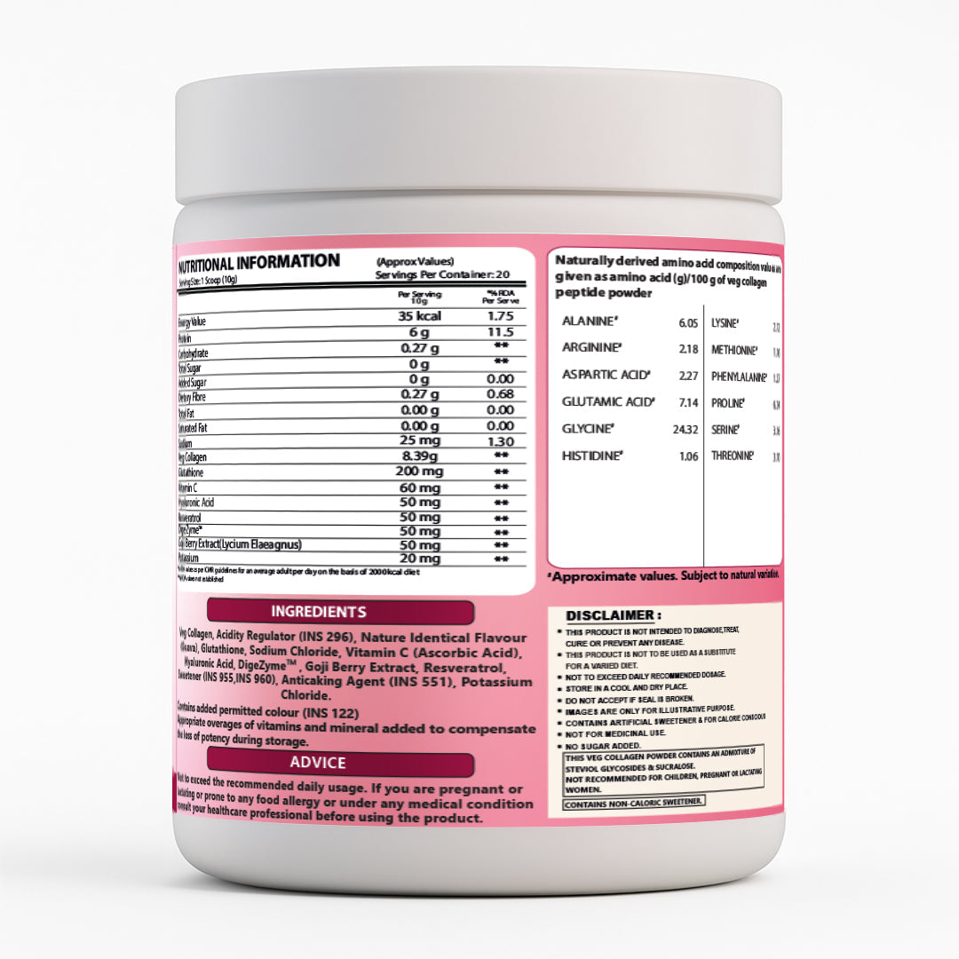 Ripped Up Nutrition Veg Collagen 200g, 20 Servings
