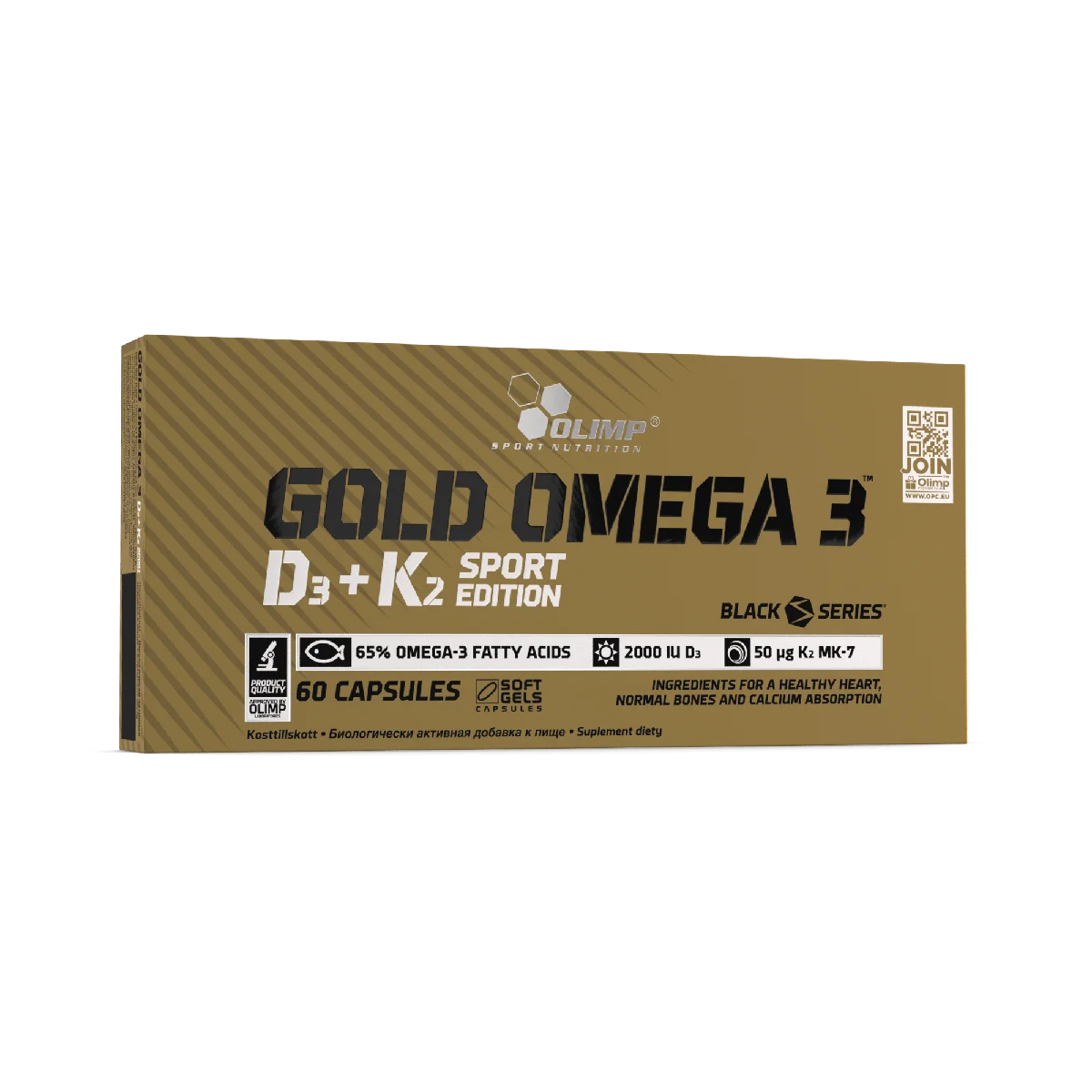 Olimp Sport Nutrition Gold Omega 3 with Vitamin D3 500 IU & K2 | 60 Capsules