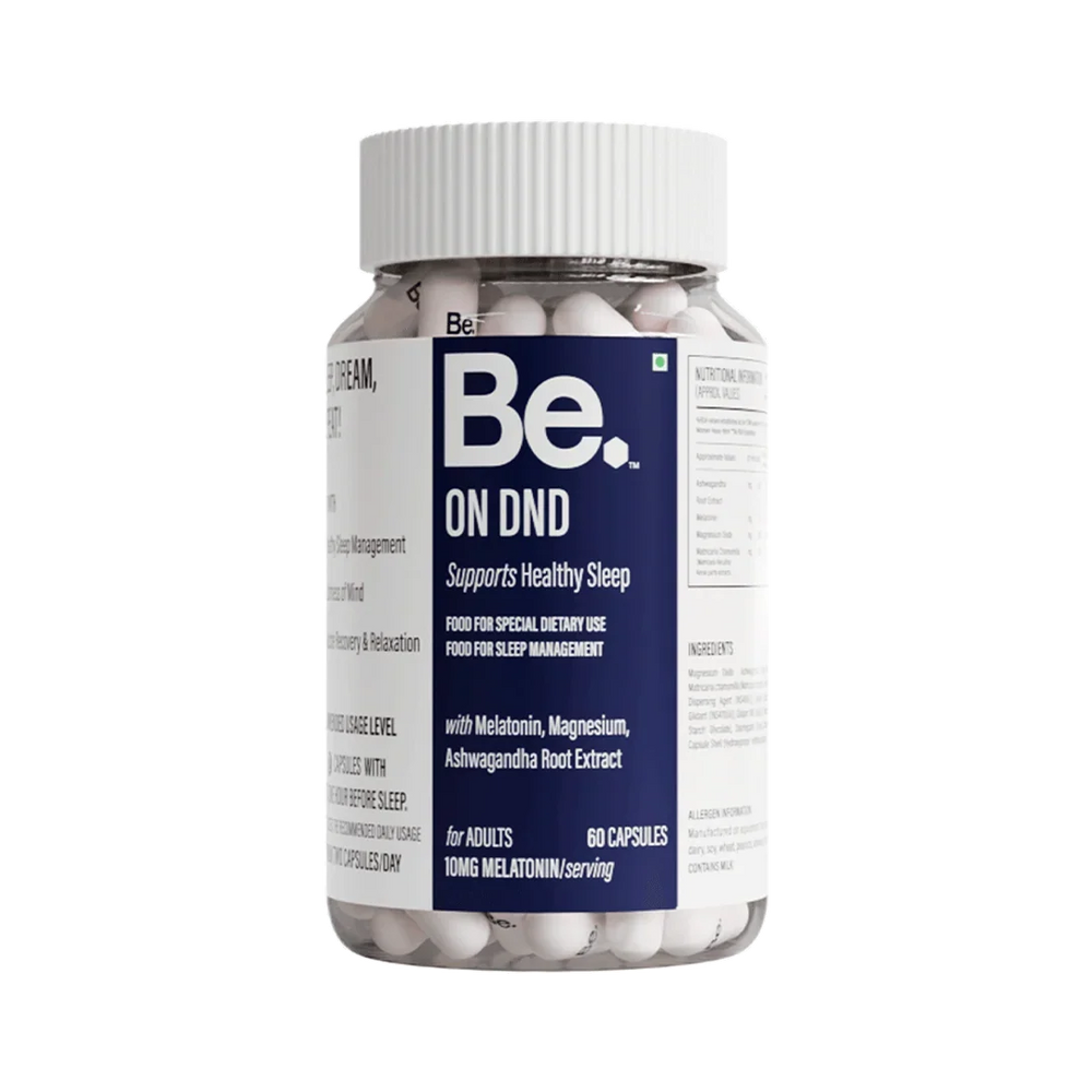 BE Wellness On DND Magnesium Supplement | Melatonin 10mg, Ashwagandha & Chamomile | 60 Veg Capsules