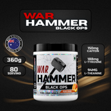 International Protein War Hammer Black Ops Pre-Workout Powder | L-Citrulline, Beta-Alanine, L-Tyrosine, L-Theanine & Caffeine | 80 Servings