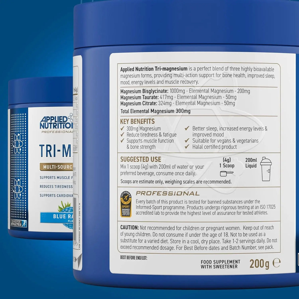 Applied Nutrition Tri-Magnesium | Multi-Source Magnesium | 200g (50 Servings)