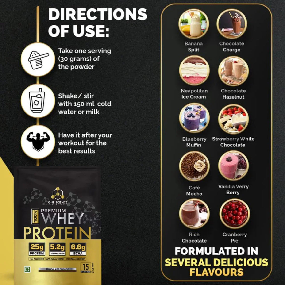 One Science Premium Whey Protein - 1 Lbs