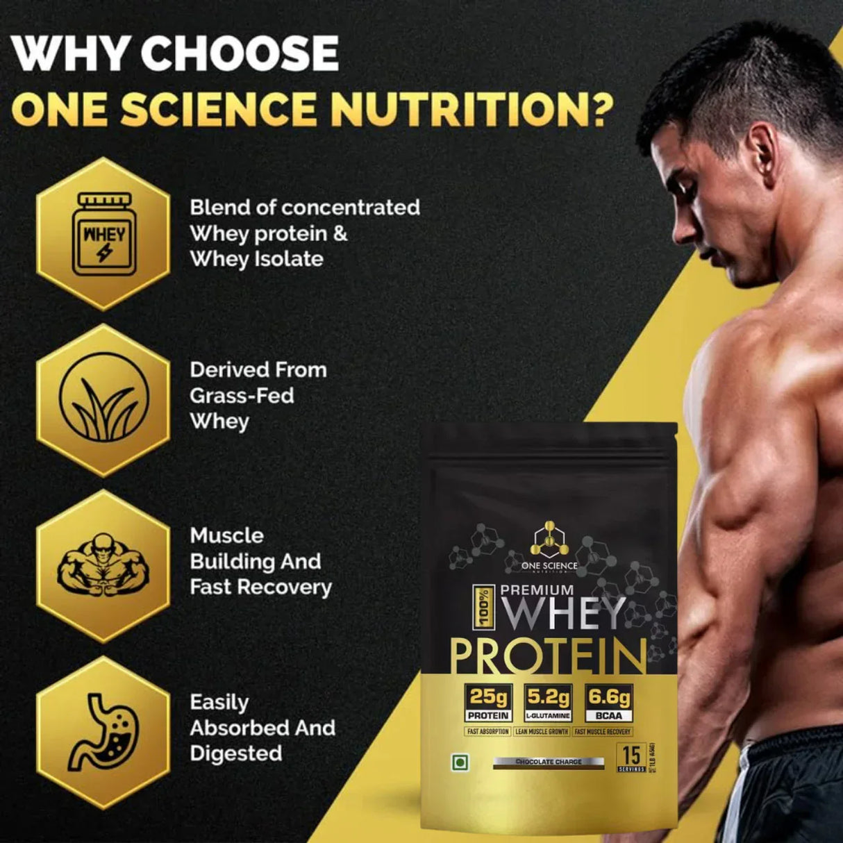 One Science Premium Whey Protein - 1 Lbs
