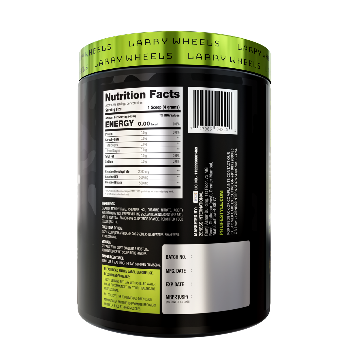 PR Supplements Tri Creatine Powder | 250g (62 Servings)