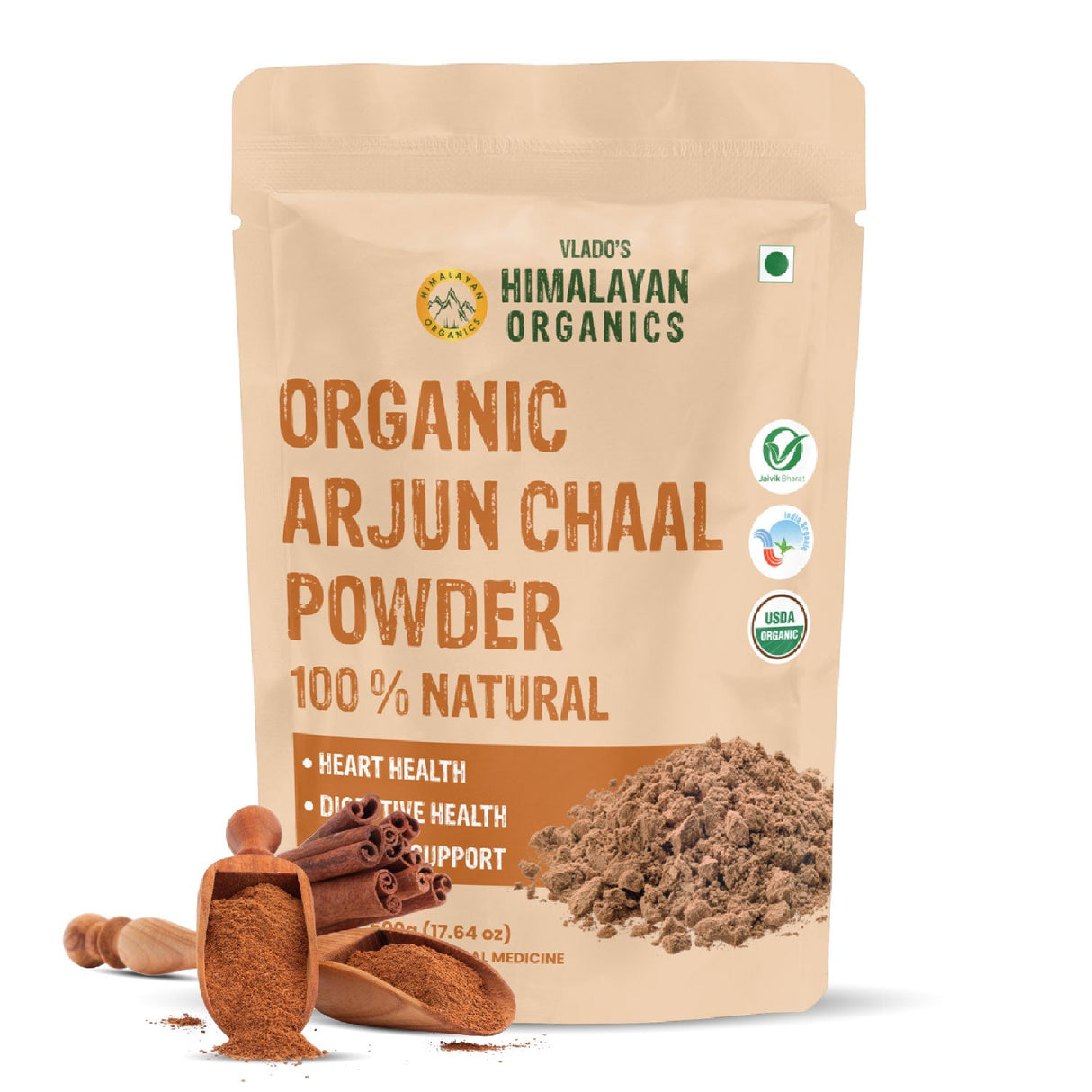 Vlado's Himalayan Organics, Arjun Chaal Powder, Heart Health Support - 500g