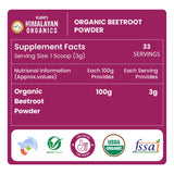 Vlado's Himalayan Organics, Beetroot Powder, Skin & Energy Booster - 100g