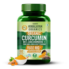 Vlado's Himalayan Organics, Curcumin Tablets 1500mg with Black Pepper, Anti-Inflammatory Supplement - 60 Veg Tablets