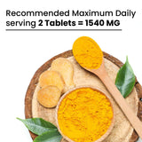 Vlado's Himalayan Organics, Curcumin Tablets 1500mg with Black Pepper, Anti-Inflammatory Supplement - 60 Veg Tablets