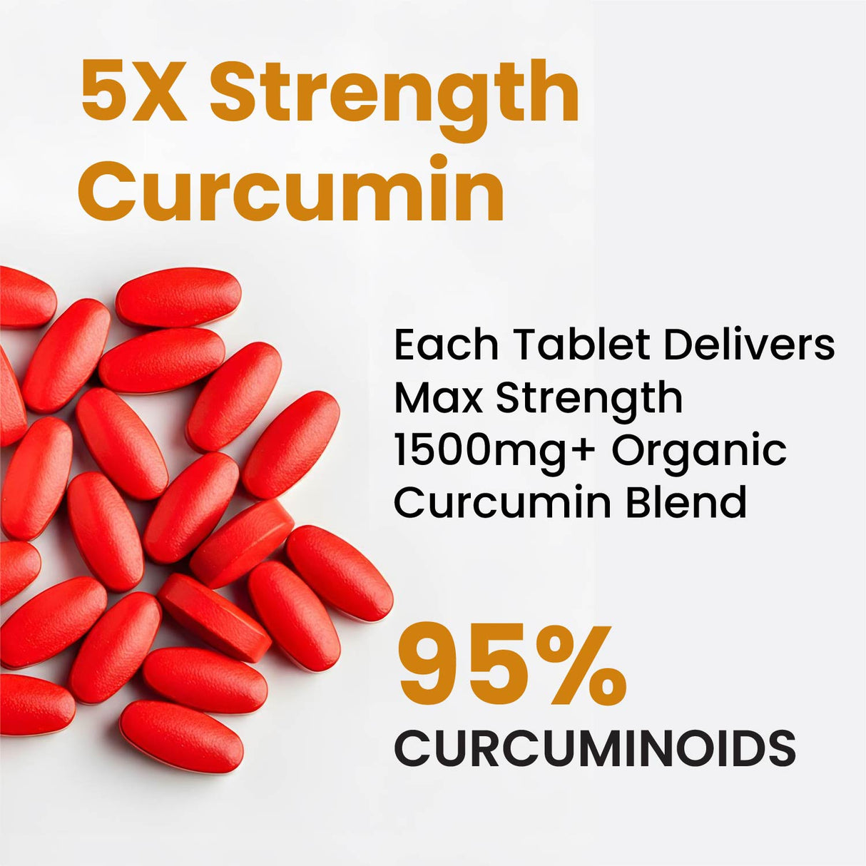 Vlado's Himalayan Organics, Curcumin Tablets 1500mg with Black Pepper, Anti-Inflammatory Supplement - 60 Veg Tablets