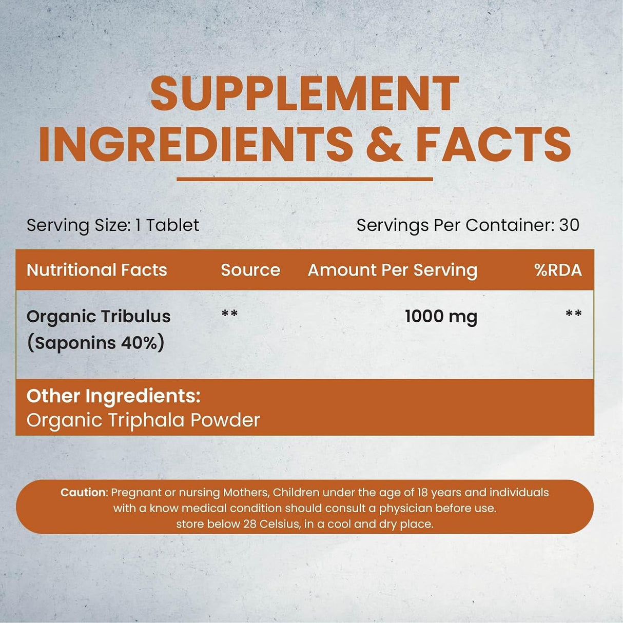 Vlado's Himalayan Organics, Gokshura (Tribulus Terrestris) Tablets 1000mg, Energy & Stamina Support - 60 Veg Tablets