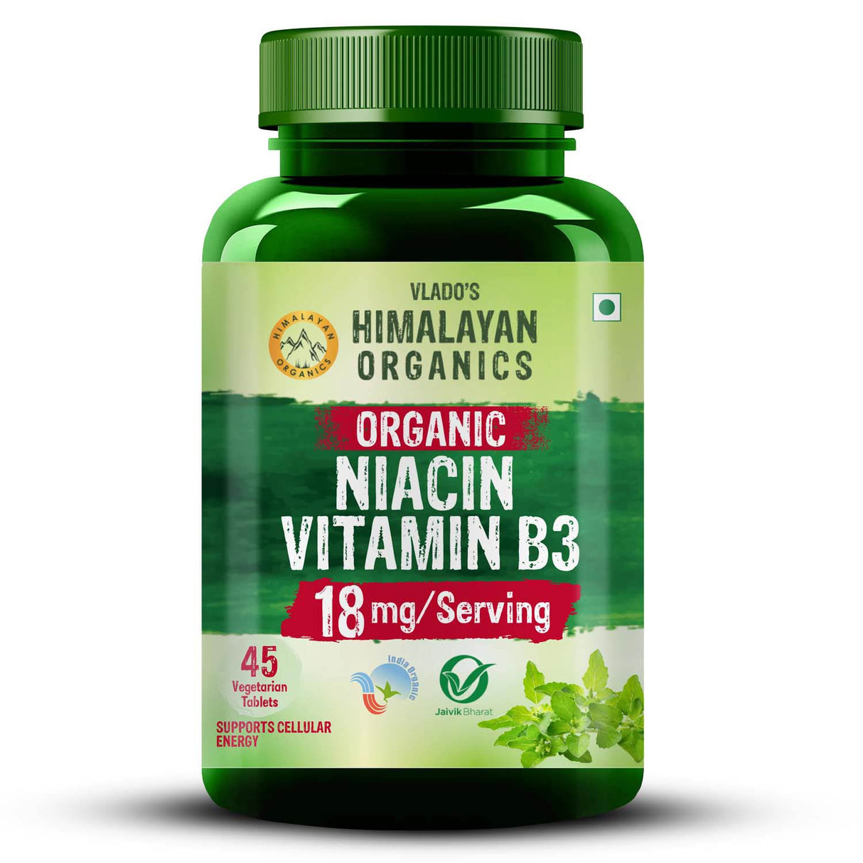 Vlado's Himalayan Organics, Niacin (Vitamin B3) 18mg, Supports Vascularity & Energy - 45 Veg Tablets