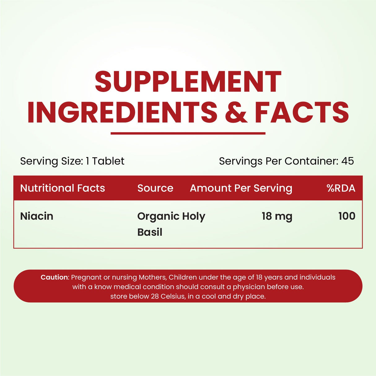 Vlado's Himalayan Organics, Niacin (Vitamin B3) 18mg, Supports Vascularity & Energy - 45 Veg Tablets