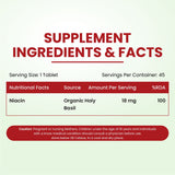 Vlado's Himalayan Organics, Niacin (Vitamin B3) 18mg, Supports Vascularity & Energy - 45 Veg Tablets