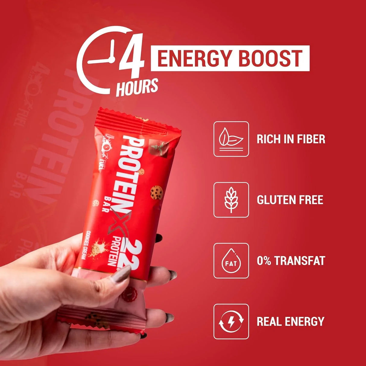 Bolt Nutrition High Protein Bar | Power Snack for Gym & Muscle Recovery | Pack of 5