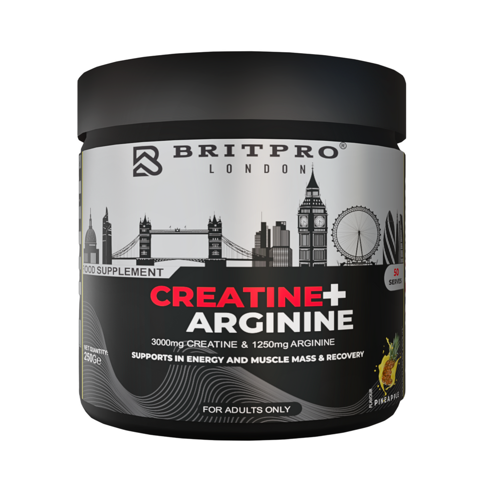 BRITPRO London Creatine + Arginine 250g - 50 Servings (INDIAN)