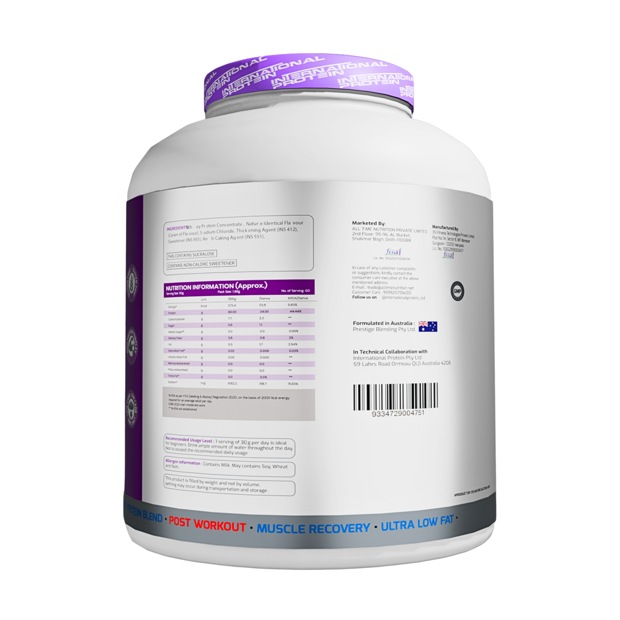 International Protein Prime Whey Protein Powder | 24g Protein | 1.8kg (60 Servings)