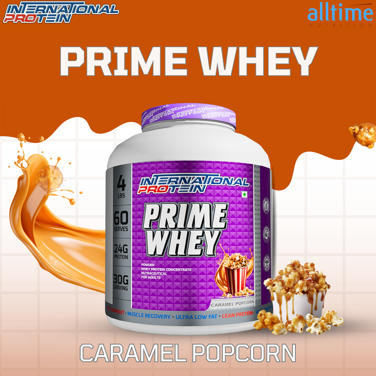 International Protein Prime Whey Protein Powder | 24g Protein | 1.8kg (60 Servings)