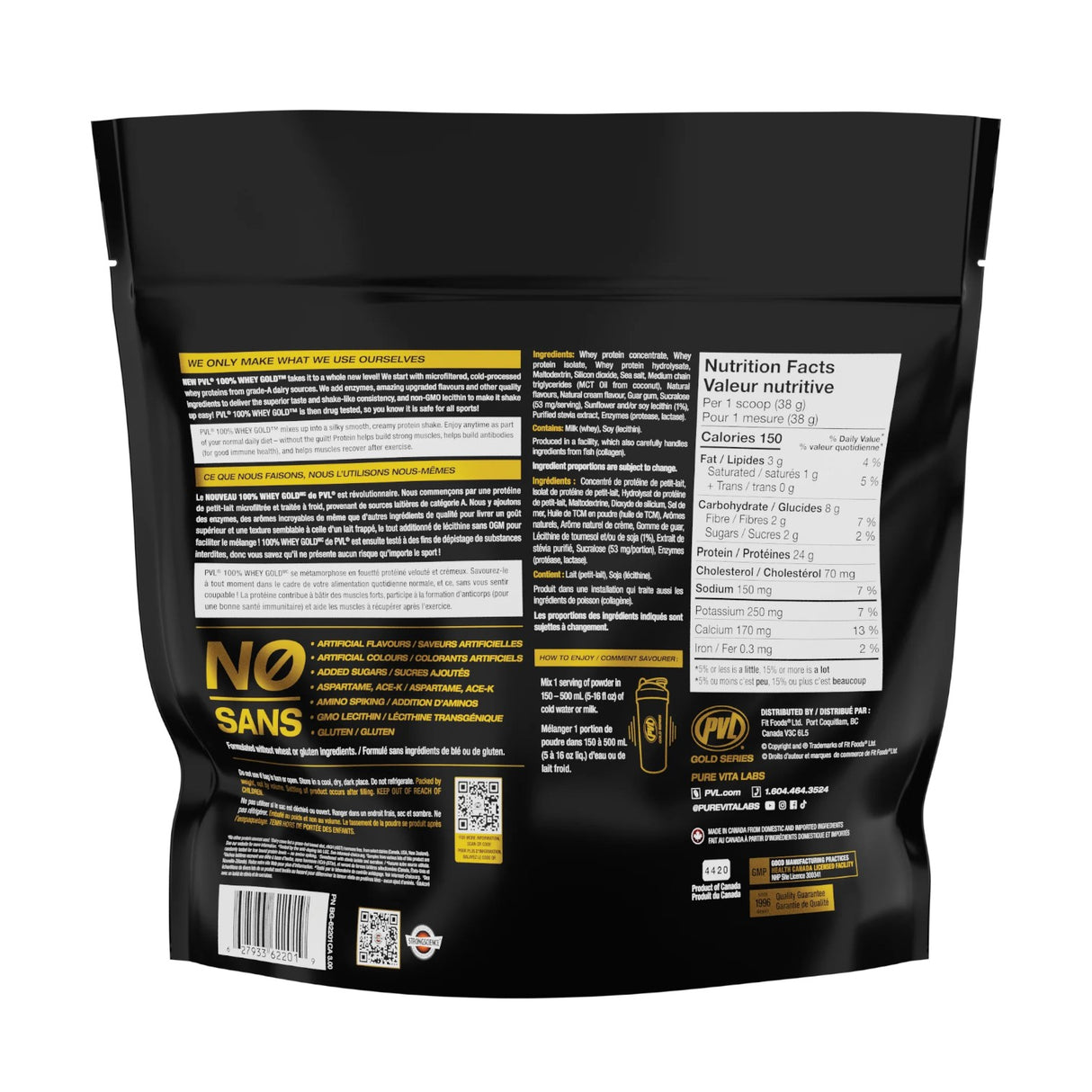 PVL Nutrition Whey Gold 4 LBS (1.81 Kg) - 48 Servings