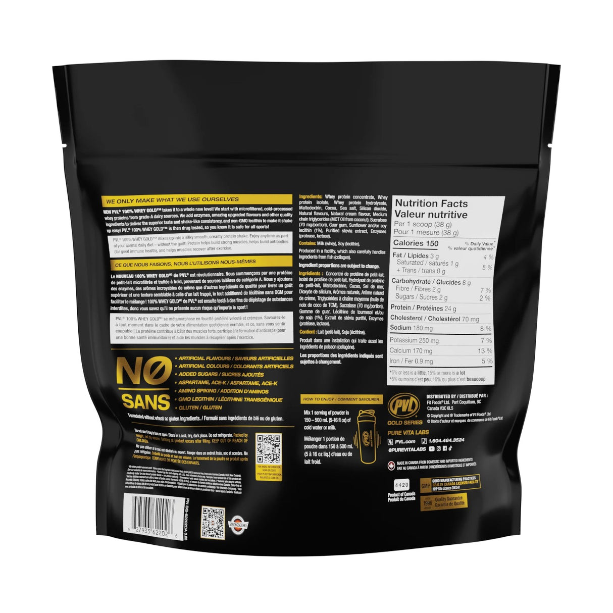 PVL Nutrition Whey Gold 4 LBS (1.81 Kg) - 48 Servings