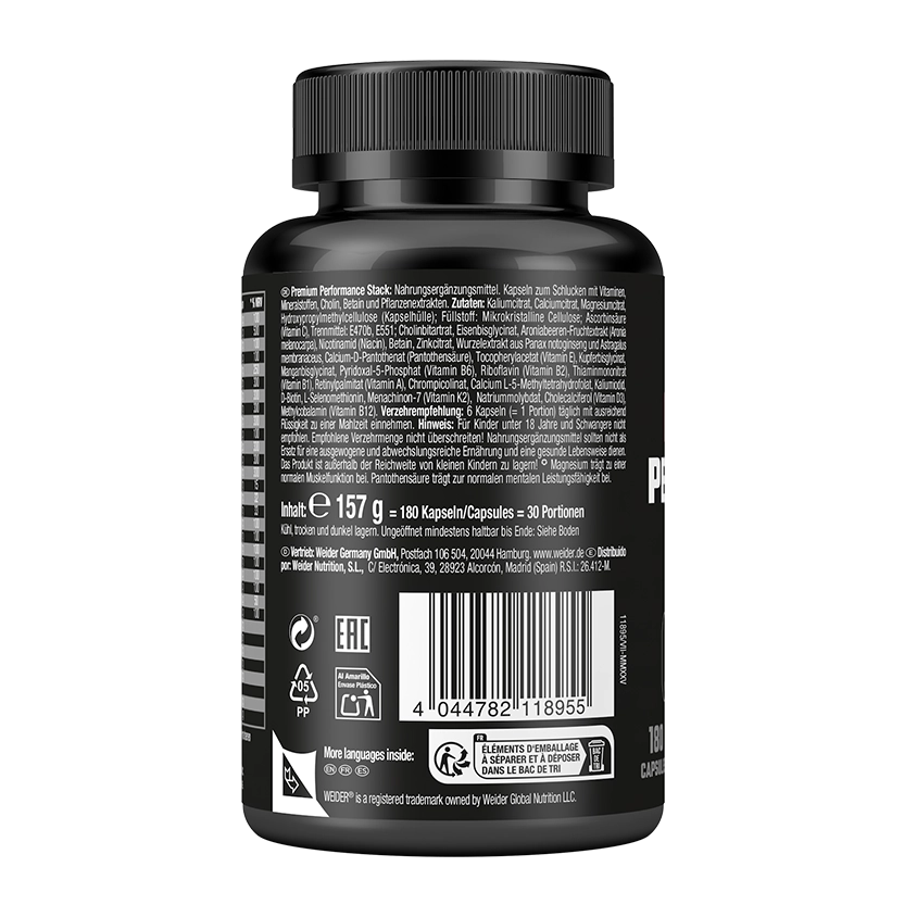 Weider Premium Performance Stack | 180 capsules