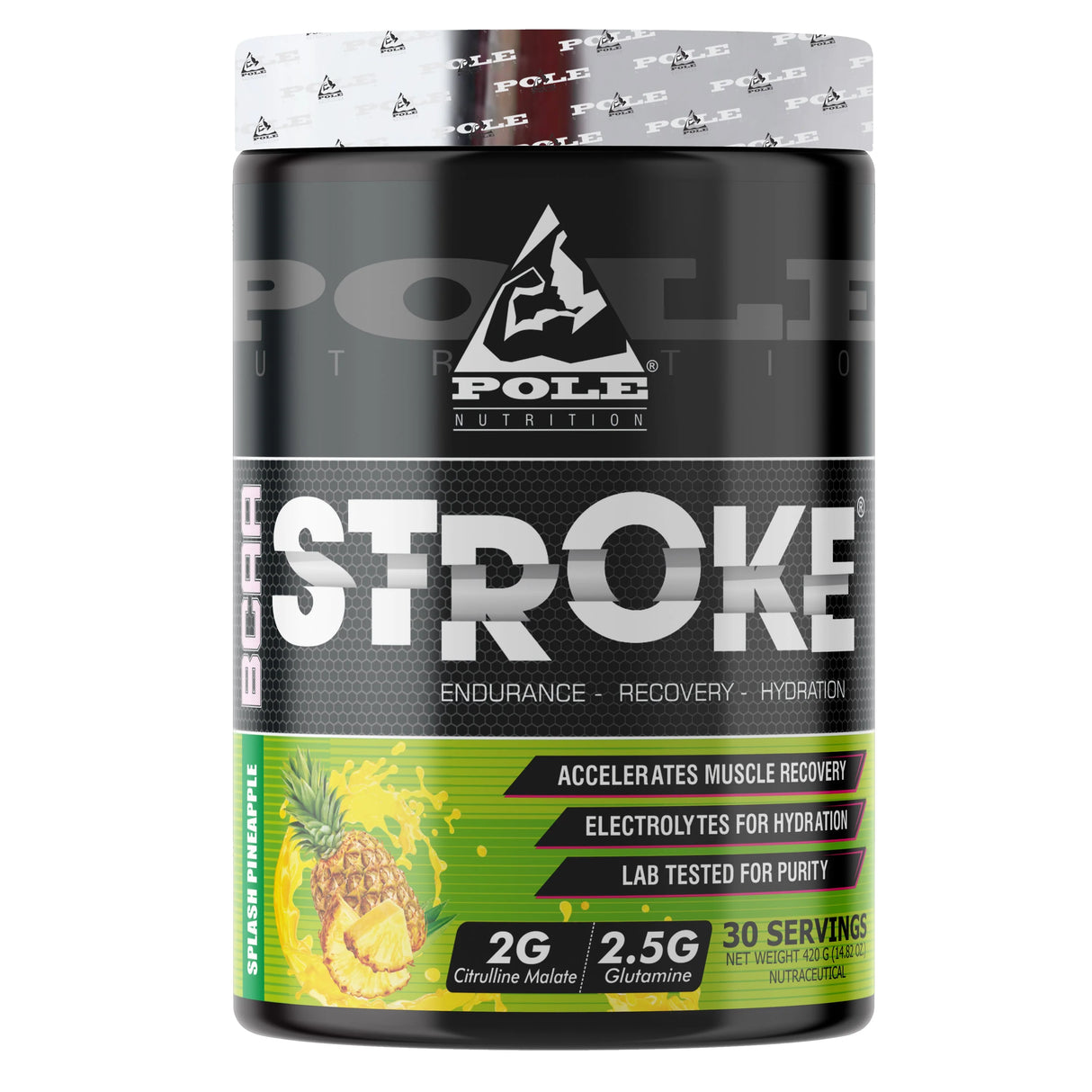 Pole Nutrition BCAA Stroke Endurance, Recovery, and Hydration 420g | 2G Citrulline Malate | 2.5g Glutamine | 30 Servings