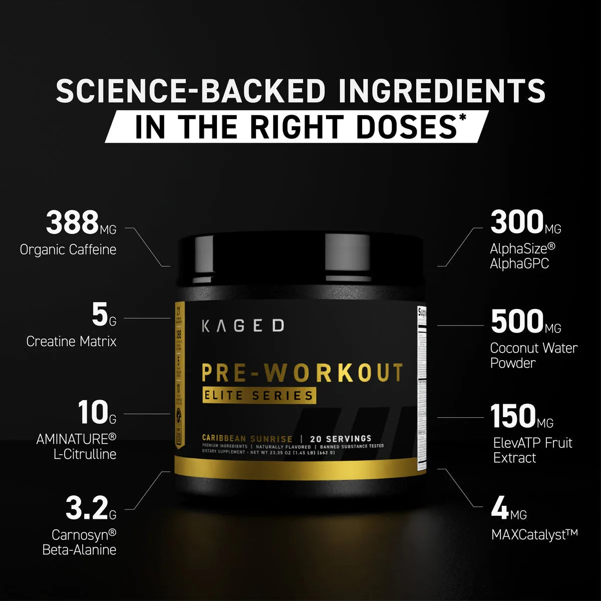 Kaged Preworkout Elite - 20 Servings
